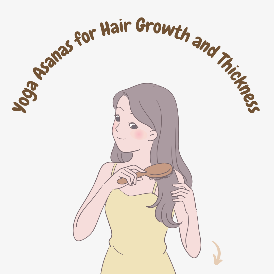 Illustration of woman combing hair