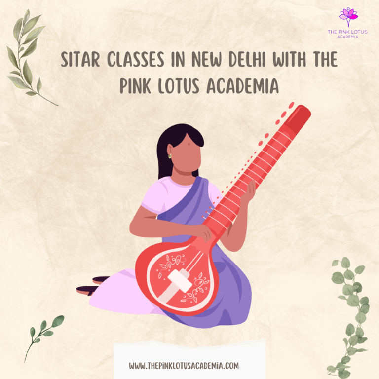 Lady With Sitar Illustration