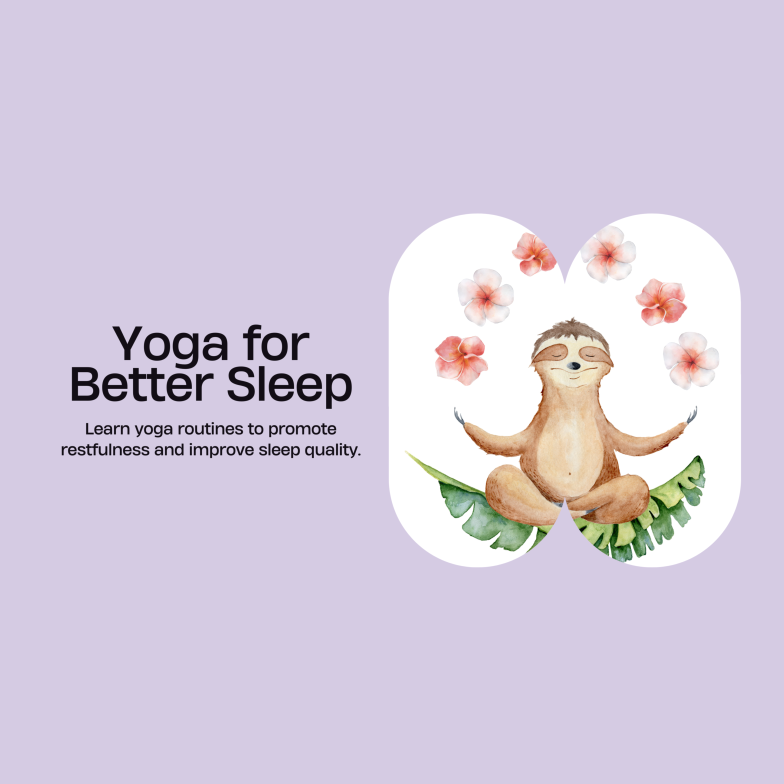 Sloth illustration doing Yoga