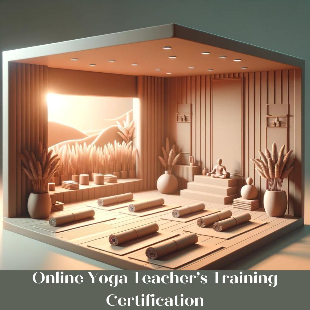 A 3D clay model style image of a serene yoga studio with modern design, featuring neatly arranged yoga mats on a wooden floor and soft ambient lighting to enhance the calm atmosphere.