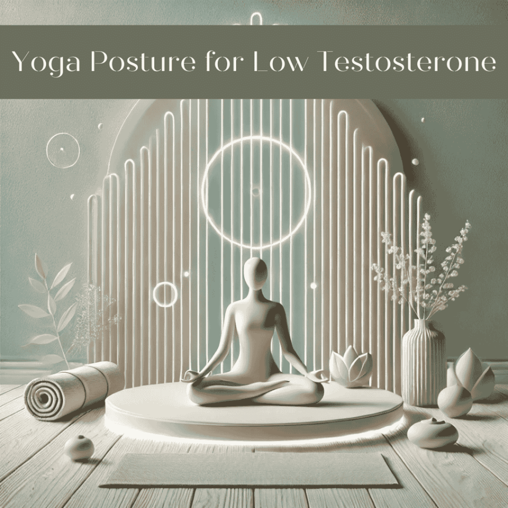 A 3D minimalistic illustration of a serene yoga setup with a yoga mat and a person meditating in the lotus pose. Soft glowing beams of light symbolize wellness and balance, set against a calming natural background with subtle green and white tones. The design is modern, clean, and soothing.