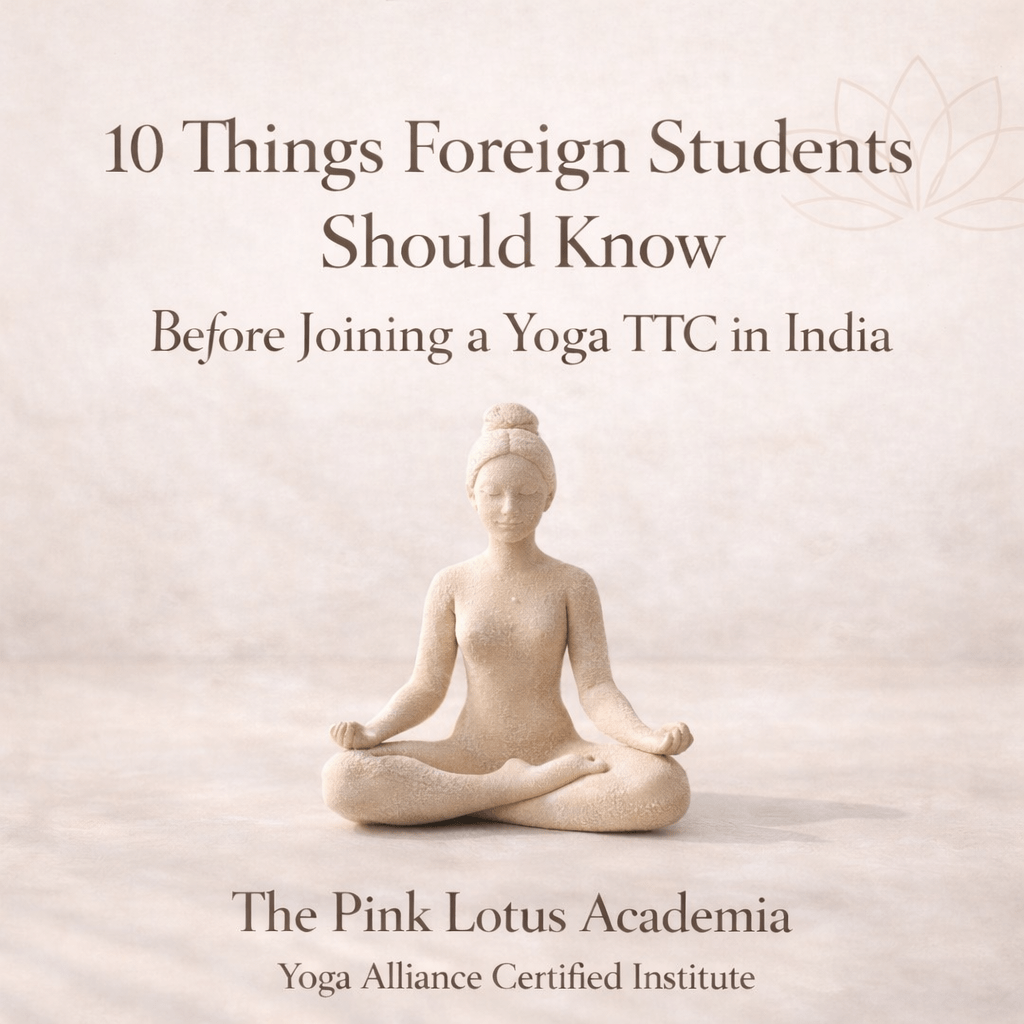 Minimal clay woman meditating on neutral background representing 10 things foreign students should know before joining a yoga TTC in India
